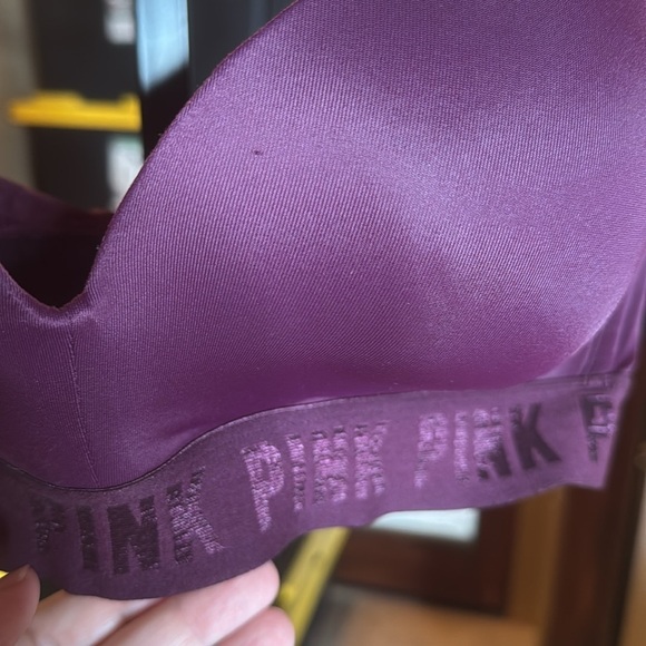 PINK Victoria's Secret Wear Everywhere Wireless Lightly Lined Bra Purple Sz 36D - Picture 6 of 9